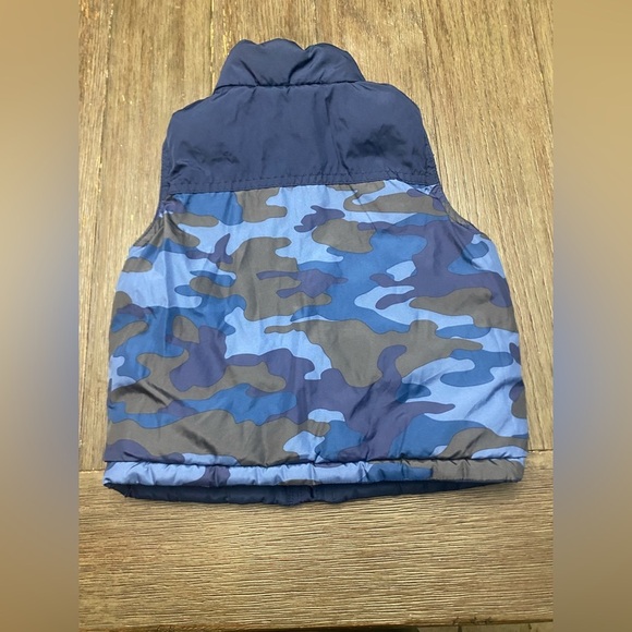 Reversible Puffer Vest Como Blue Pockets Boys Size 4 - Picture 5 of 7